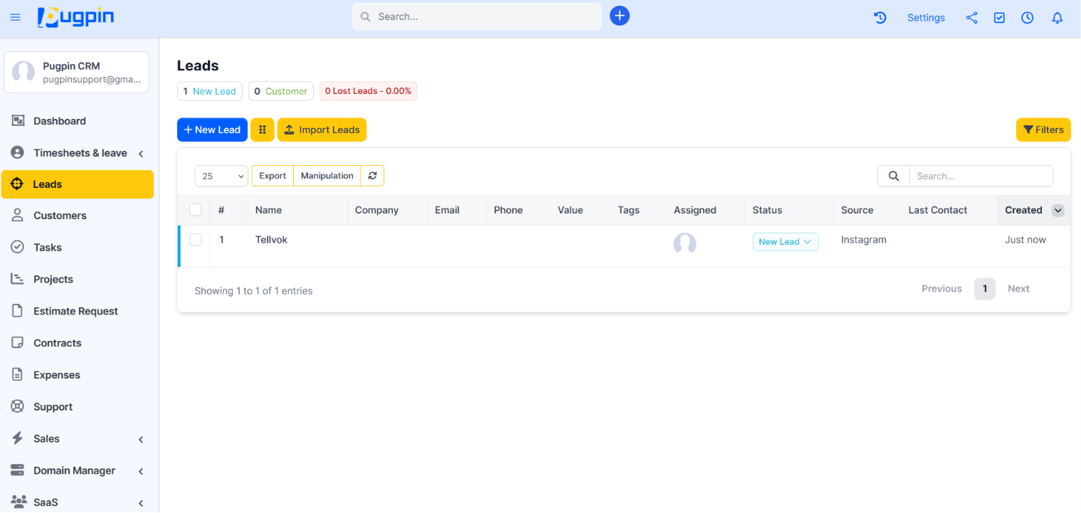 CRM dashboard preview